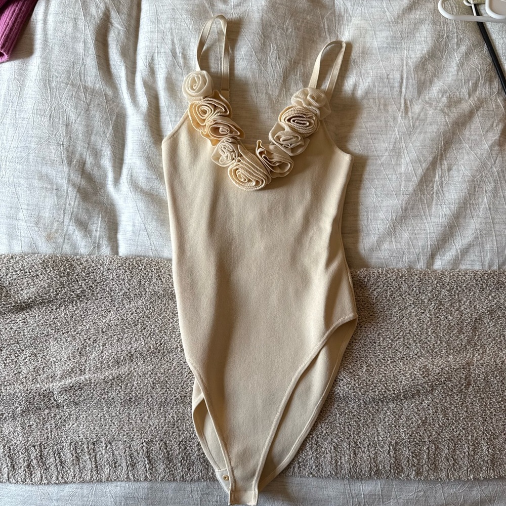 Joie Cream Floral Bodysuit